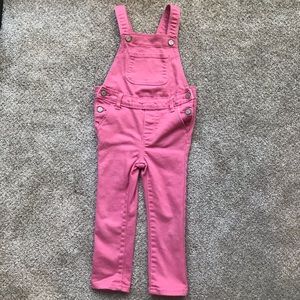Gap pink denim overalls 3T